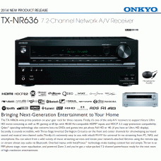 Namų kino stiprintuvas ONKYO TX-NR636 7.2 resyveris  7x175W  Dolby Atmos® Ultra HD USB  tinklo grotuvas interneto radijas nemokamas pristatymas
